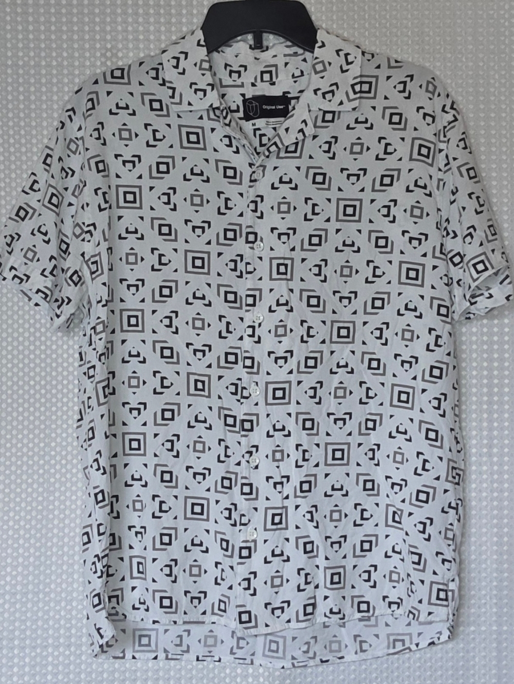 Original Use Geometric Button Up Shirt Medium Streetwear Minimal Modern - Picture 11 of 11